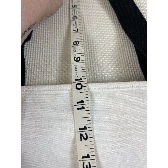 La Perla Women White Bag with Black Straps EUC - Picture 6 of 8